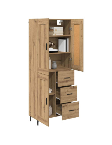 Credenza 2 pcs Rovere artigianale Legno multistrato