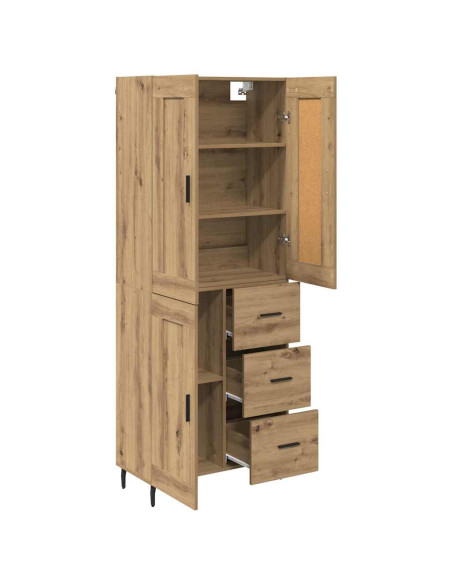 Credenza 2 pcs Rovere artigianale Legno multistrato