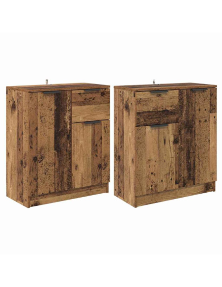 Sideboards con cassetto 2 pcs Legno vecchio 60 x 30 x 70 cm