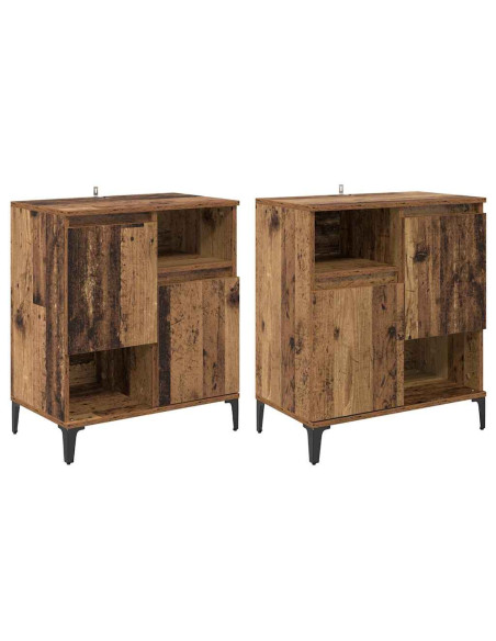 Sideboards 2 pcs Legno vecchio 60 x 35 x 70 cm