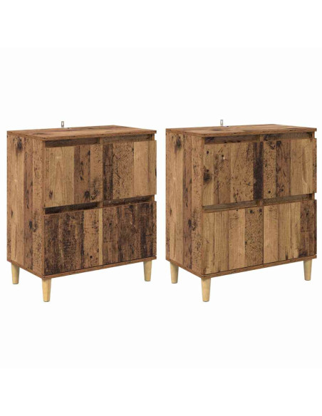 Sideboards 2 pcs Legno vecchio 60 x 35 x 70 cm