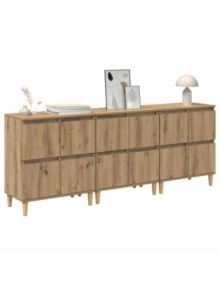 Sideboards 3 pcs Rovere artigianale 60 x 35 x 70 cm