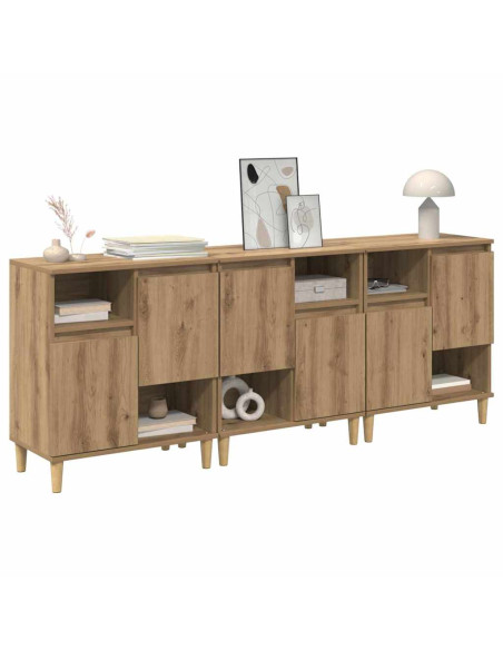 Sideboards 3 pcs Rovere artigianale 60 x 35 x 70 cm