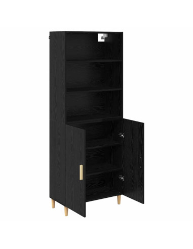 Credenza Rovere Nero 69,5 x 32,5 x 180 cm Legno multistrato