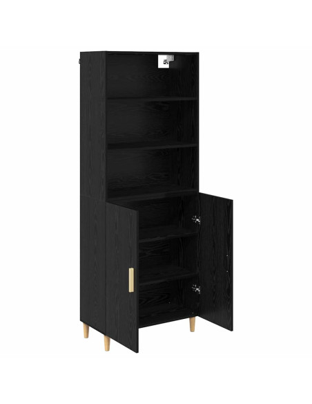 Credenza Rovere Nero 69,5 x 32,5 x 180 cm Legno multistrato