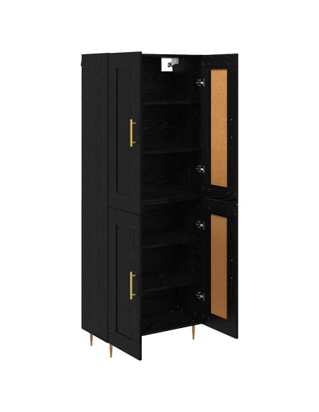 Credenza Rovere Nero 69,5 x 34 x 180 cm Legno multistrato