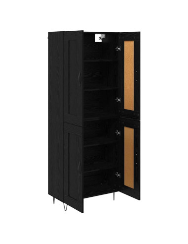 Credenza Rovere Nero 69,5 x 34 x 180 cm Legno multistrato