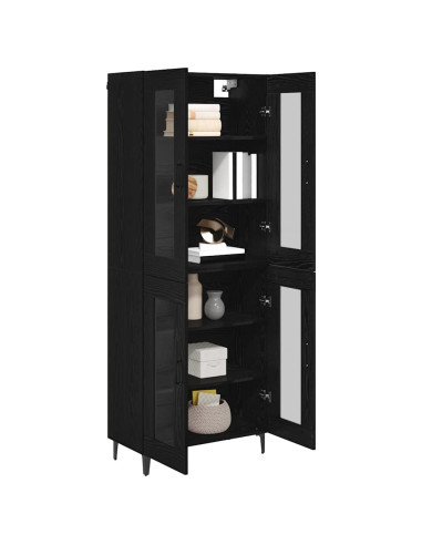 Credenza Rovere Nero 69,5 x 34 x 180 cm Legno multistrato