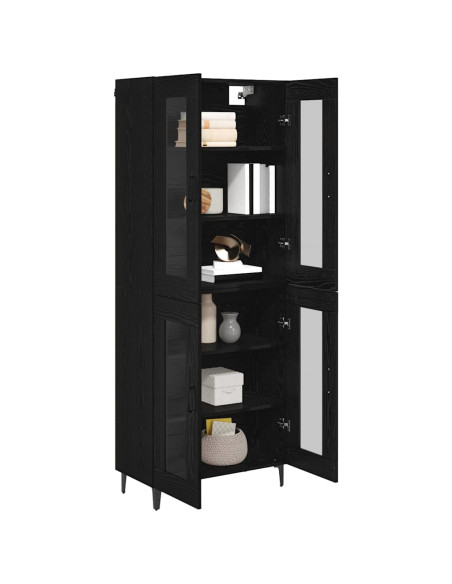 Credenza Rovere Nero 69,5 x 34 x 180 cm Legno multistrato