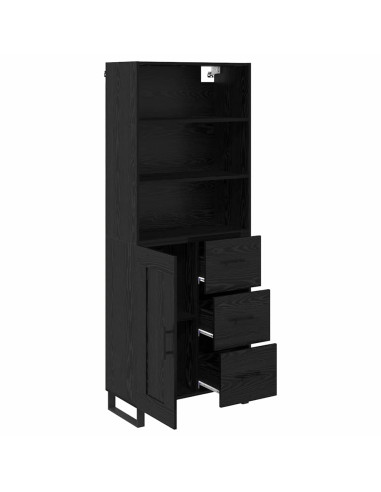 Credenza Rovere Nero 69,5 x 34 x 180 cm Legno multistrato