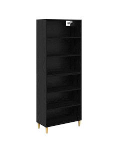 Credenza Rovere Nero 69,5 x 32,5 x 180 cm Legno multistrato 2