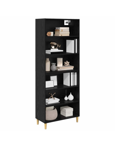 Credenza Rovere Nero 69,5 x 32,5 x 180 cm Legno multistrato