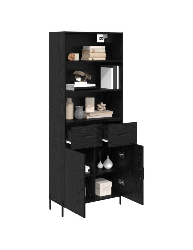 Credenza Rovere nero 69,5 x 34 x 180 cm Legno multistrato