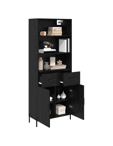 Credenza Rovere nero 69,5 x 34 x 180 cm Legno multistrato