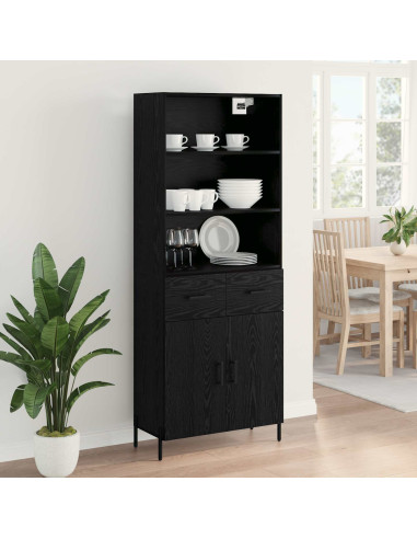 Credenza Rovere nero 69,5 x 34 x 180 cm Legno multistrato