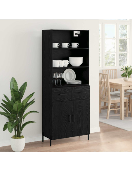 Credenza Rovere nero 69,5 x 34 x 180 cm Legno multistrato