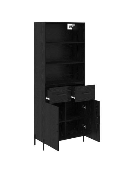 Credenza Rovere nero 69,5 x 34 x 180 cm Legno multistrato