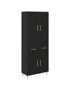 Credenza Rovere Nero 69,5 x 34 x 180 cm Legno multistrato 2