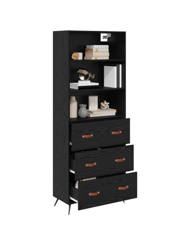 Credenza Rovere nero 69,5 x 34 x 180 cm Legno multistrato