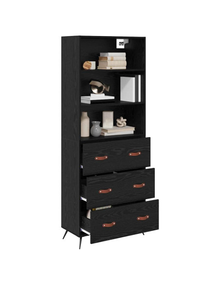 Credenza Rovere nero 69,5 x 34 x 180 cm Legno multistrato