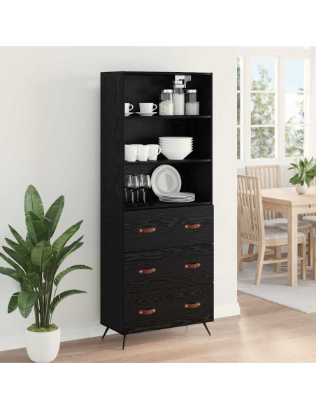 Credenza Rovere nero 69,5 x 34 x 180 cm Legno multistrato