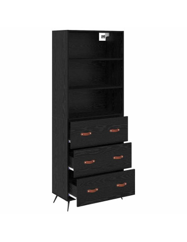 Credenza Rovere nero 69,5 x 34 x 180 cm Legno multistrato