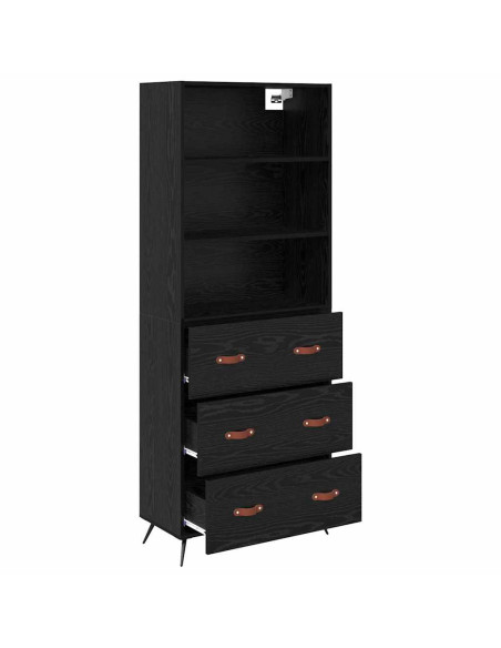 Credenza Rovere nero 69,5 x 34 x 180 cm Legno multistrato