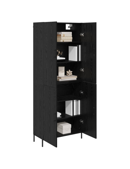 Credenza Rovere Nero 69,5 x 34 x 180 cm Legno multistrato