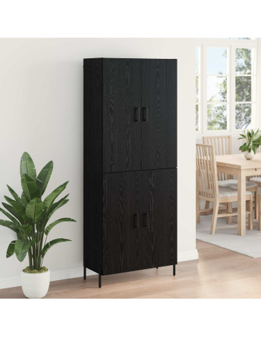 Credenza Rovere Nero 69,5 x 34 x 180 cm Legno multistrato