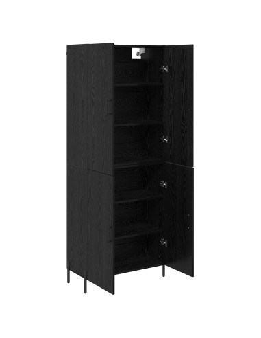 Credenza Rovere Nero 69,5 x 34 x 180 cm Legno multistrato