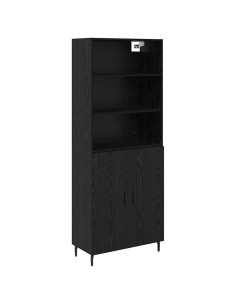 Credenza Rovere Nero 69,5 x 34 x 180 cm 2