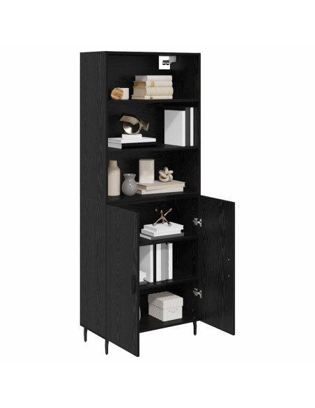 Credenza Rovere Nero 69,5 x 34 x 180 cm