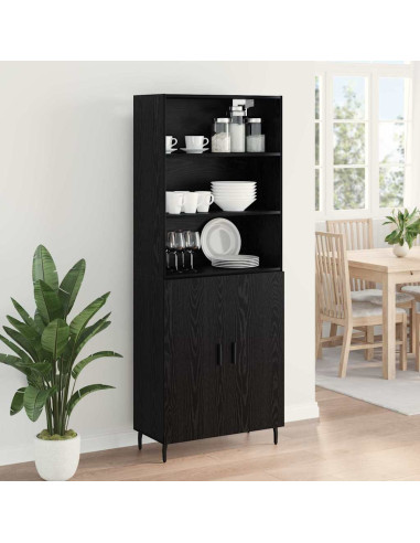 Credenza Rovere Nero 69,5 x 34 x 180 cm