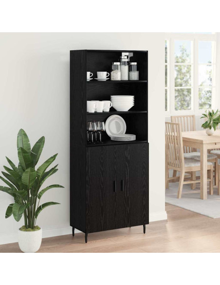 Credenza Rovere Nero 69,5 x 34 x 180 cm