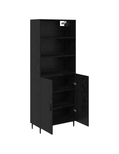 Credenza Rovere Nero 69,5 x 34 x 180 cm