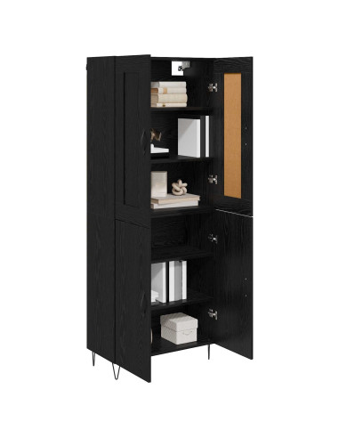 Credenza Rovere Nero 69,5 x 34 x 180 cm Legno multistrato