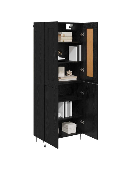 Credenza Rovere Nero 69,5 x 34 x 180 cm Legno multistrato