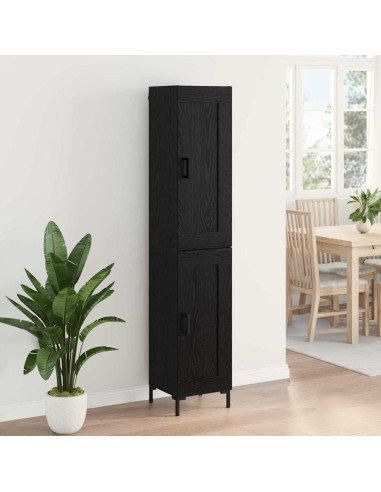 Credenza Rovere Nero 34,5 x 34 x 180 cm Legno multistrato