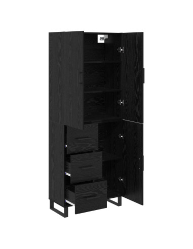 Credenza con cassetto 2 pcs Rovere Nero 69,5 x 34 x 180 cm