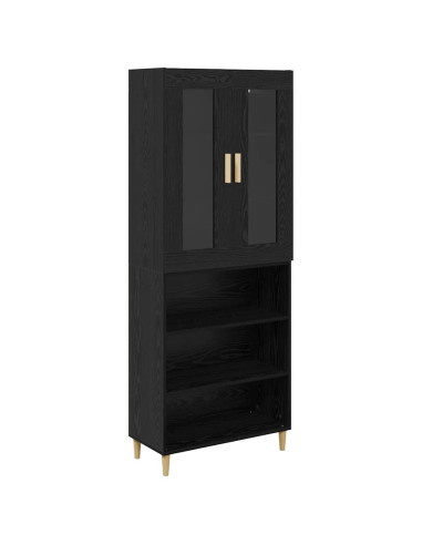 Credenza Rovere Nero 69,5 x 34 x 180 cm