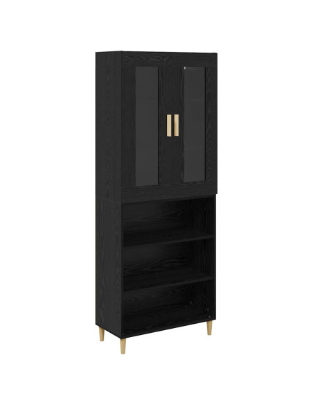 Credenza Rovere Nero 69,5 x 34 x 180 cm