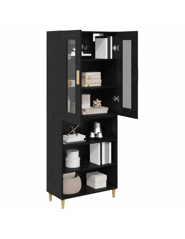 Credenza Rovere Nero 69,5 x 34 x 180 cm