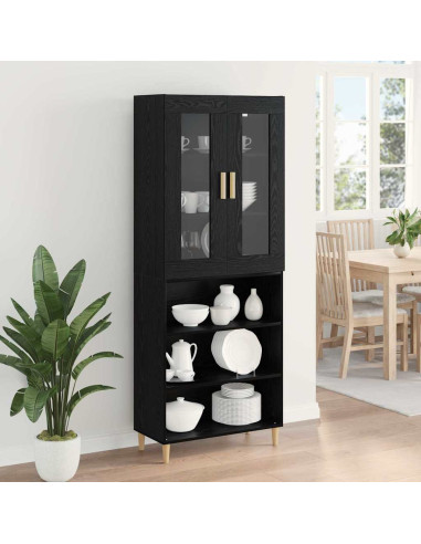 Credenza Rovere Nero 69,5 x 34 x 180 cm