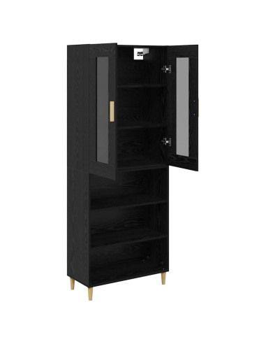 Credenza Rovere Nero 69,5 x 34 x 180 cm