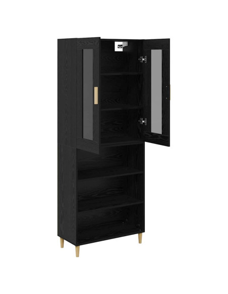 Credenza Rovere Nero 69,5 x 34 x 180 cm