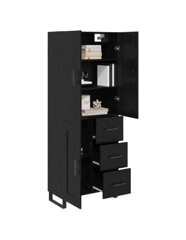 Credenza con cassetto 2 pcs Rovere Nero 69,5 x 34 x 180 cm