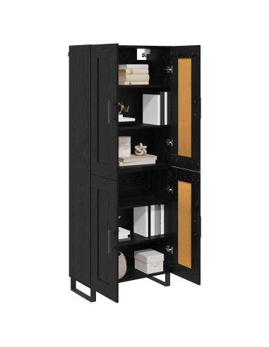 Credenza Rovere Nero 69,5 x 34 x 180 cm Legno multistrato