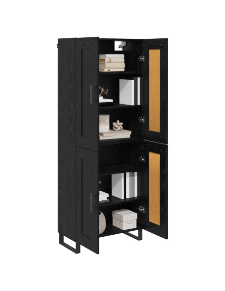 Credenza Rovere Nero 69,5 x 34 x 180 cm Legno multistrato