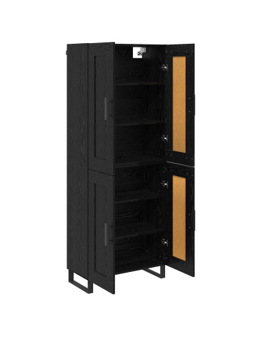 Credenza Rovere Nero 69,5 x 34 x 180 cm Legno multistrato