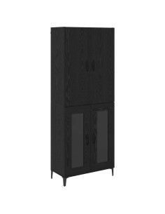 Credenza Rovere Nero 69,5 x 34 x 180 cm Legno multistrato 2